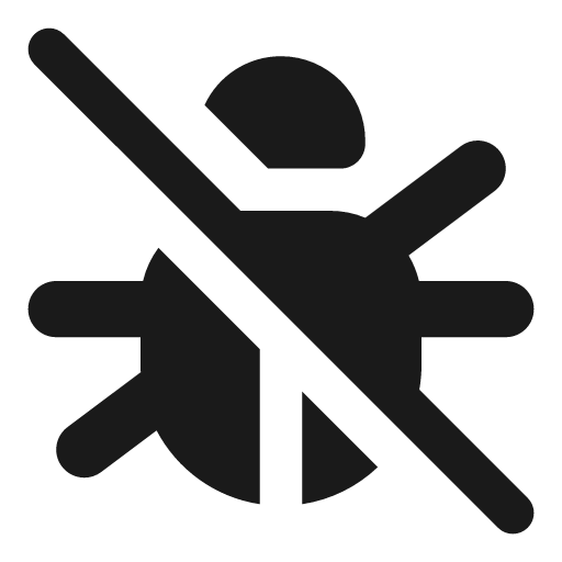 Bug slash icon, solid style, from Font Awesome Solid