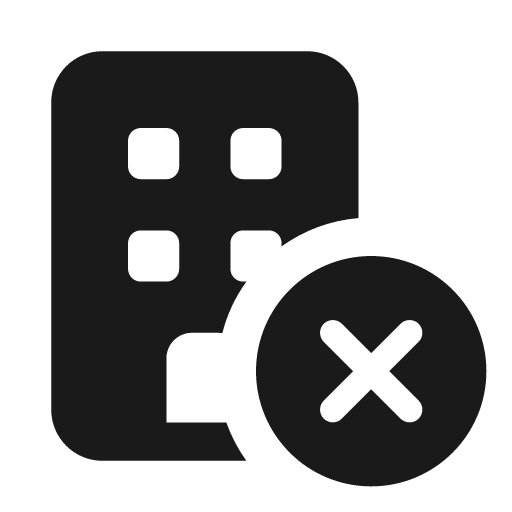 Building circle xmark icon, solid style, from Font Awesome Solid