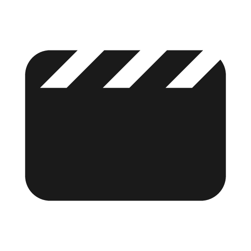 Clapperboard icon, solid style, from Font Awesome Solid