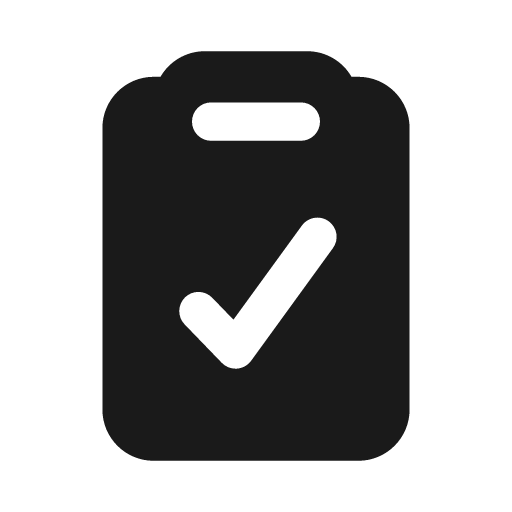 Clipboard check icon, solid style, from Font Awesome Solid