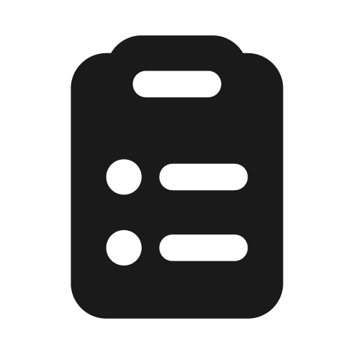 Clipboard list icon, solid style, from Font Awesome Solid