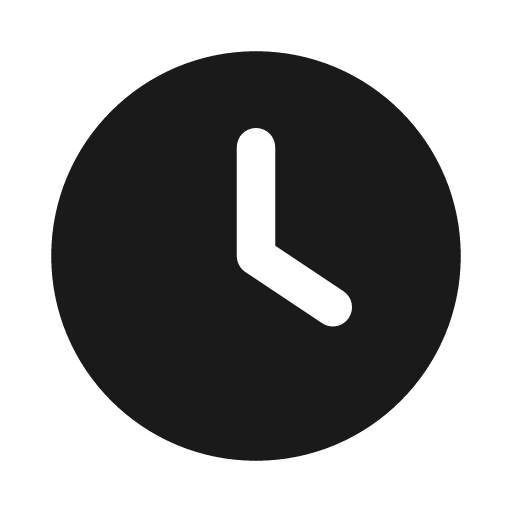 Clock icon, solid style, from Font Awesome Solid