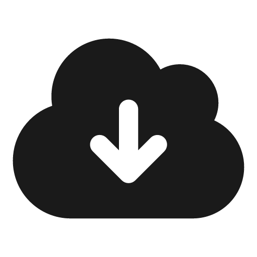 Cloud download icon, solid style, from Font Awesome Solid