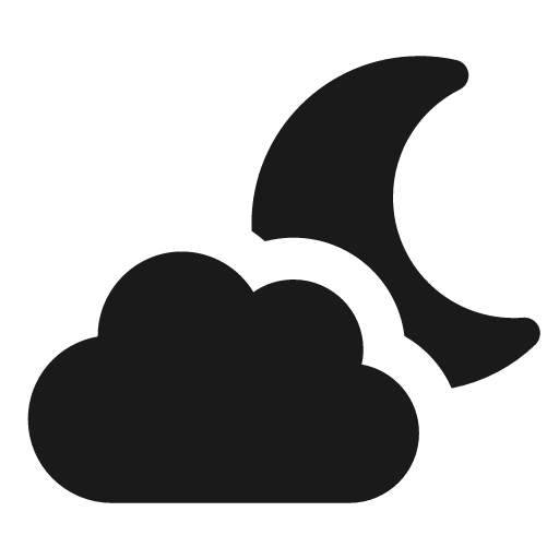 Cloud moon icon, solid style, from Font Awesome Solid