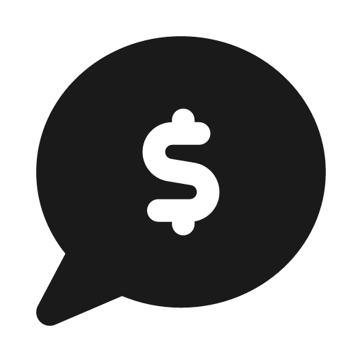 Comment dollar icon, solid style, from Font Awesome Solid