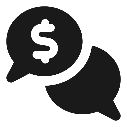 Comments dollar icon, solid style, from Font Awesome Solid