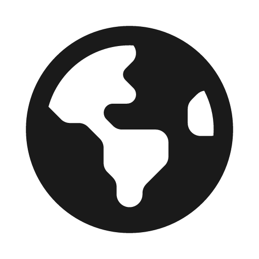 Earth icon, solid style, from Font Awesome Solid