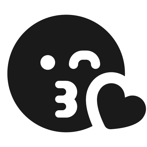 Face kiss wink heart icon, solid style, from Font Awesome Solid