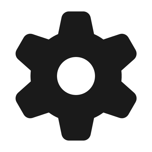 Gear icon, solid style, from Font Awesome Solid