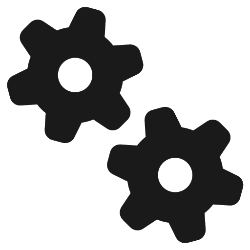 Gears icon, solid style, from Font Awesome Solid