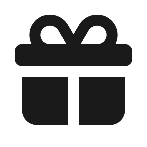 Gift icon, solid style, from Font Awesome Solid