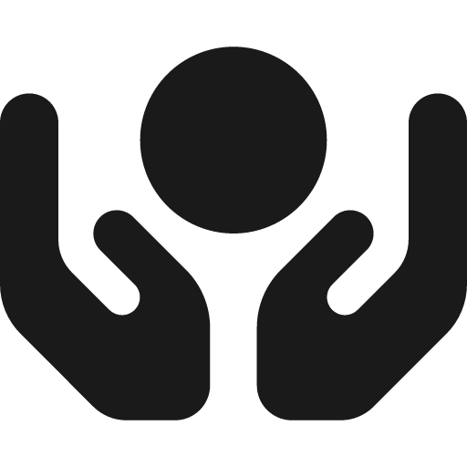 Hands holding circle icon, solid style, from Font Awesome Solid