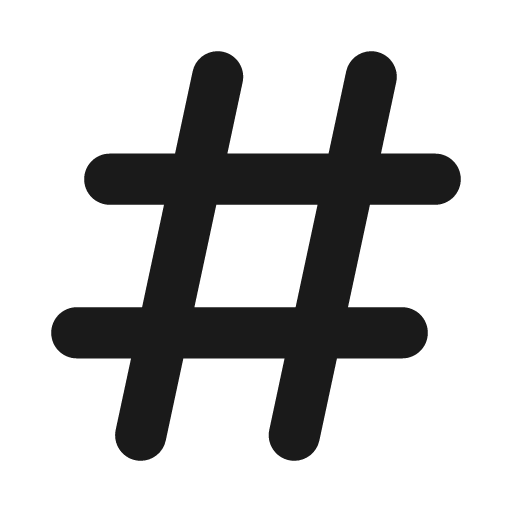 Hashtag icon, solid style, from Font Awesome Solid