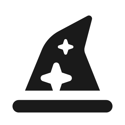 Hat wizard icon, solid style, from Font Awesome Solid