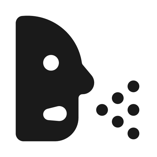 Head side cough icon, solid style, from Font Awesome Solid