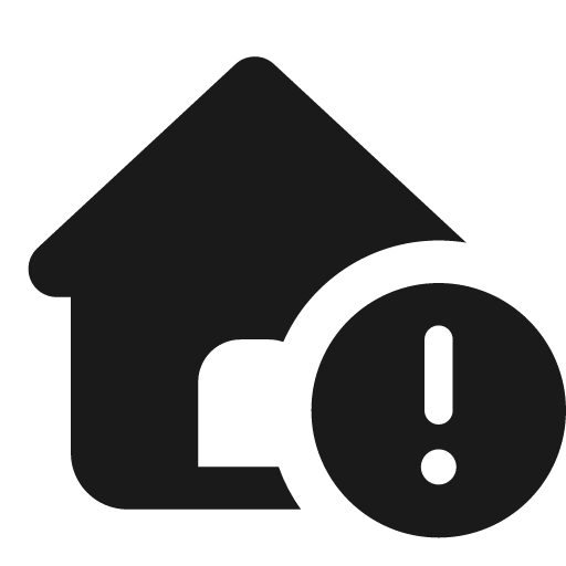 House circle exclamation icon, solid style, from Font Awesome Solid