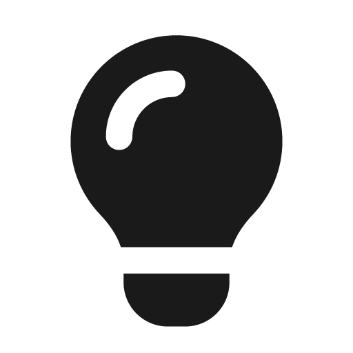 Lightbulb icon, solid style, from Font Awesome Solid
