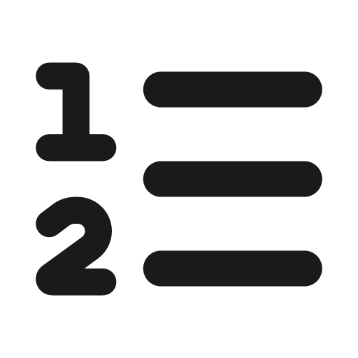 List ol icon, solid style, from Font Awesome Solid