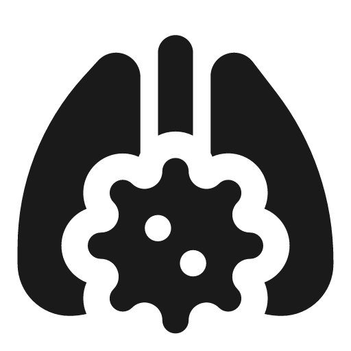 Lungs virus icon, solid style, from Font Awesome Solid