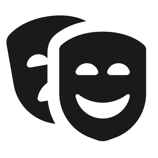 Masks theater icon, solid style, from Font Awesome Solid