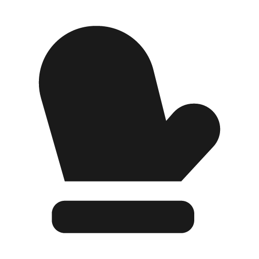 Mitten icon, solid style, from Font Awesome Solid