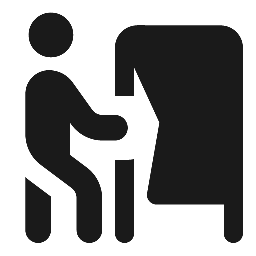 Person booth icon, solid style, from Font Awesome Solid
