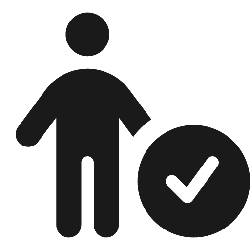 Person circle check icon, solid style, from Font Awesome Solid