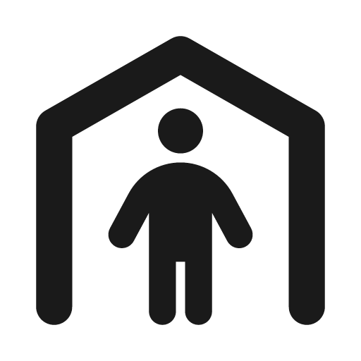 Person shelter icon, solid style, from Font Awesome Solid