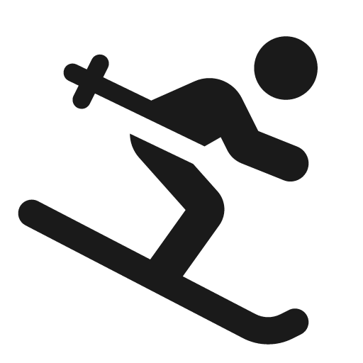 Person skiing icon, solid style, from Font Awesome Solid