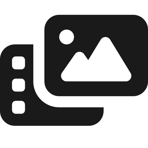 Photo video icon, solid style, from Font Awesome Solid