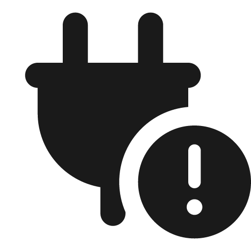 Plug circle exclamation icon, solid style, from Font Awesome Solid