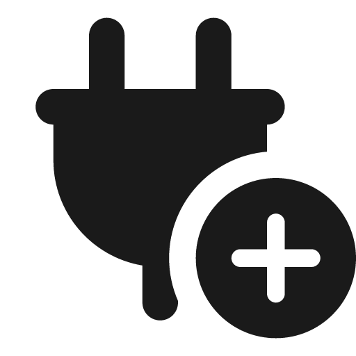 Plug circle plus icon, solid style, from Font Awesome Solid