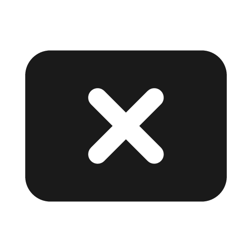 Rectangle xmark icon, solid style, from Font Awesome Solid