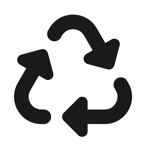 Recycle icon, solid style, from Font Awesome Solid