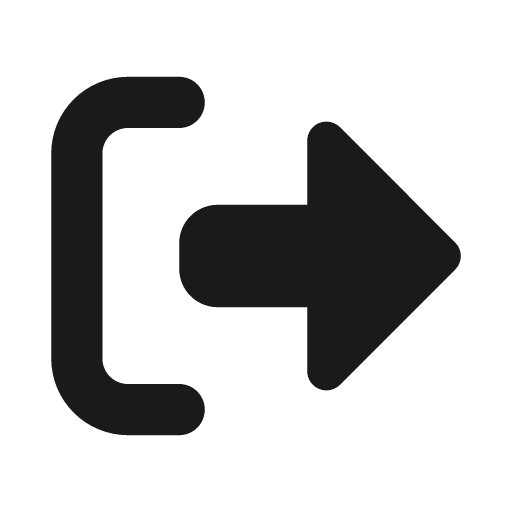 Right from bracket icon, solid style, from Font Awesome Solid