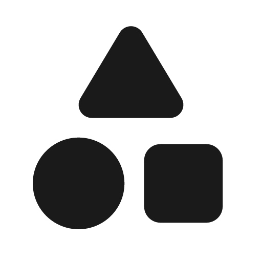 Shapes icon, solid style, from Font Awesome Solid