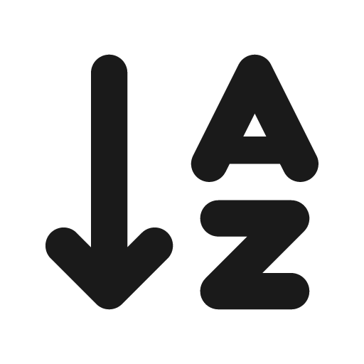 Sort alpha asc icon, solid style, from Font Awesome Solid