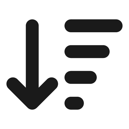 Sort amount asc icon, solid style, from Font Awesome Solid