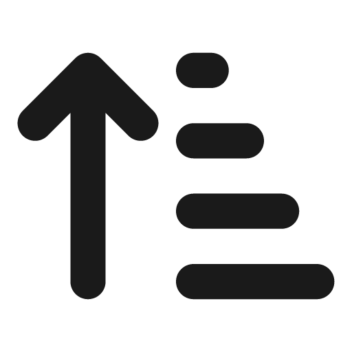 Sort amount up alt icon, solid style, from Font Awesome Solid