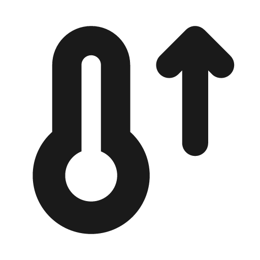 Temperature arrow up icon, solid style, from Font Awesome Solid