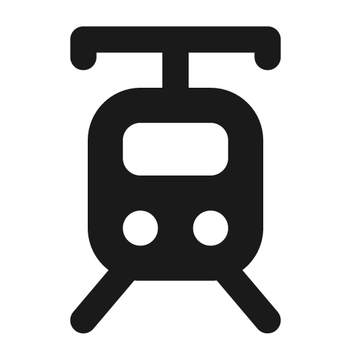 Train tram icon, solid style, from Font Awesome Solid