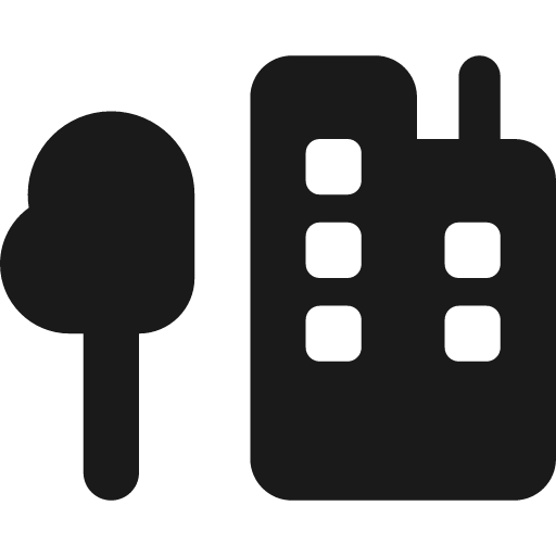 Tree city icon, solid style, from Font Awesome Solid