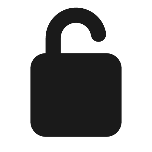 Unlock icon, solid style, from Font Awesome Solid