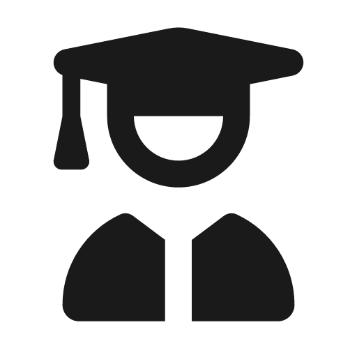 User graduate icon, solid style, from Font Awesome Solid