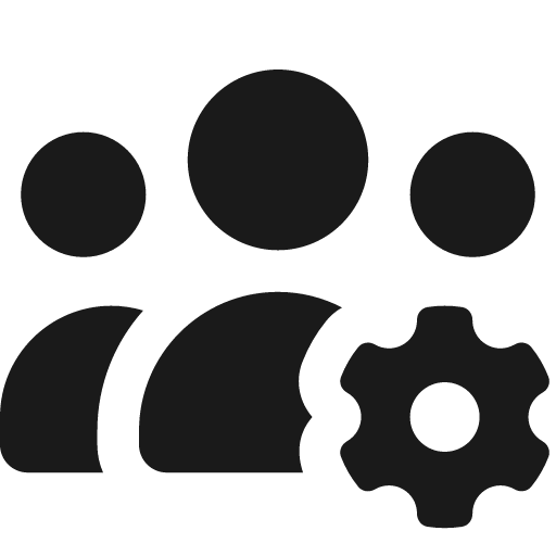 Users cog icon, solid style, from Font Awesome Solid