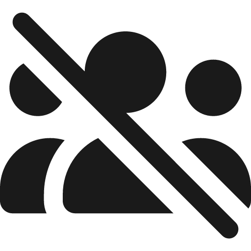 Users slash icon, solid style, from Font Awesome Solid