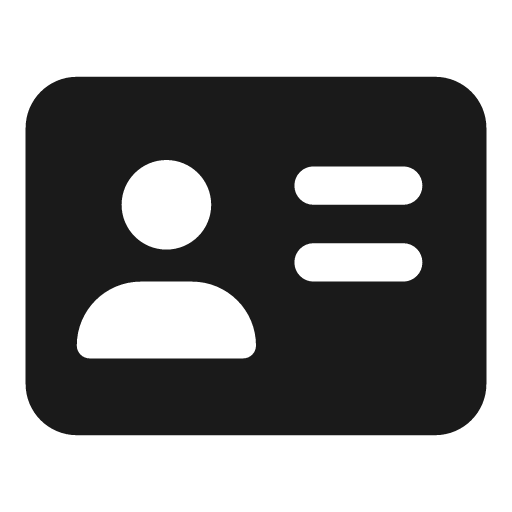 Vcard icon, solid style, from Font Awesome Solid