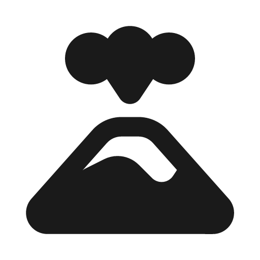 Volcano icon, solid style, from Font Awesome Solid