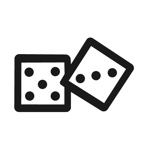 Random 2dice icon, solid style, from FontAudio