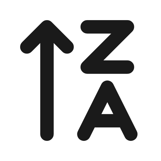 Arrow sort letters outline icon, outline style, from Flowbite Icons